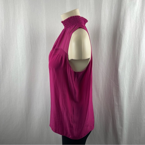 Ramy Brook Women's Pink Sleeveless Mock-Neck Keyhole Blouse Top Size Small - Picture 9 of 10